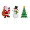 Glitzhome&#xAE; 2ft. Metal Santa, Snowman &#x26; Tree Yard Stake Set